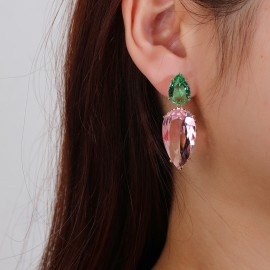 Distinctive Pink Gold Plated Dangle Earrings