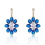 Featured Blue Flower Dangle Earrings 