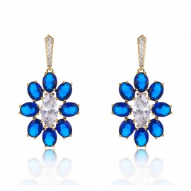 Featured Blue Flower Dangle Earrings 