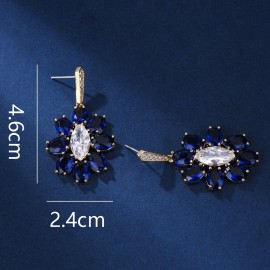 Featured Blue Flower Dangle Earrings 