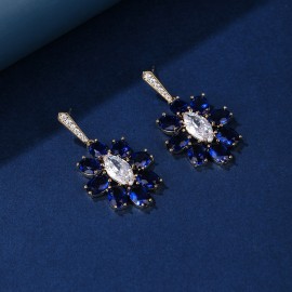 Featured Blue Flower Dangle Earrings 