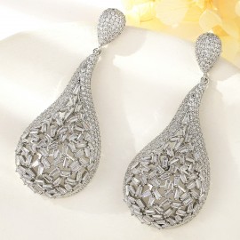 Low Price Platinum Plated White Dangle Earrings from Trust-worthy Supplier