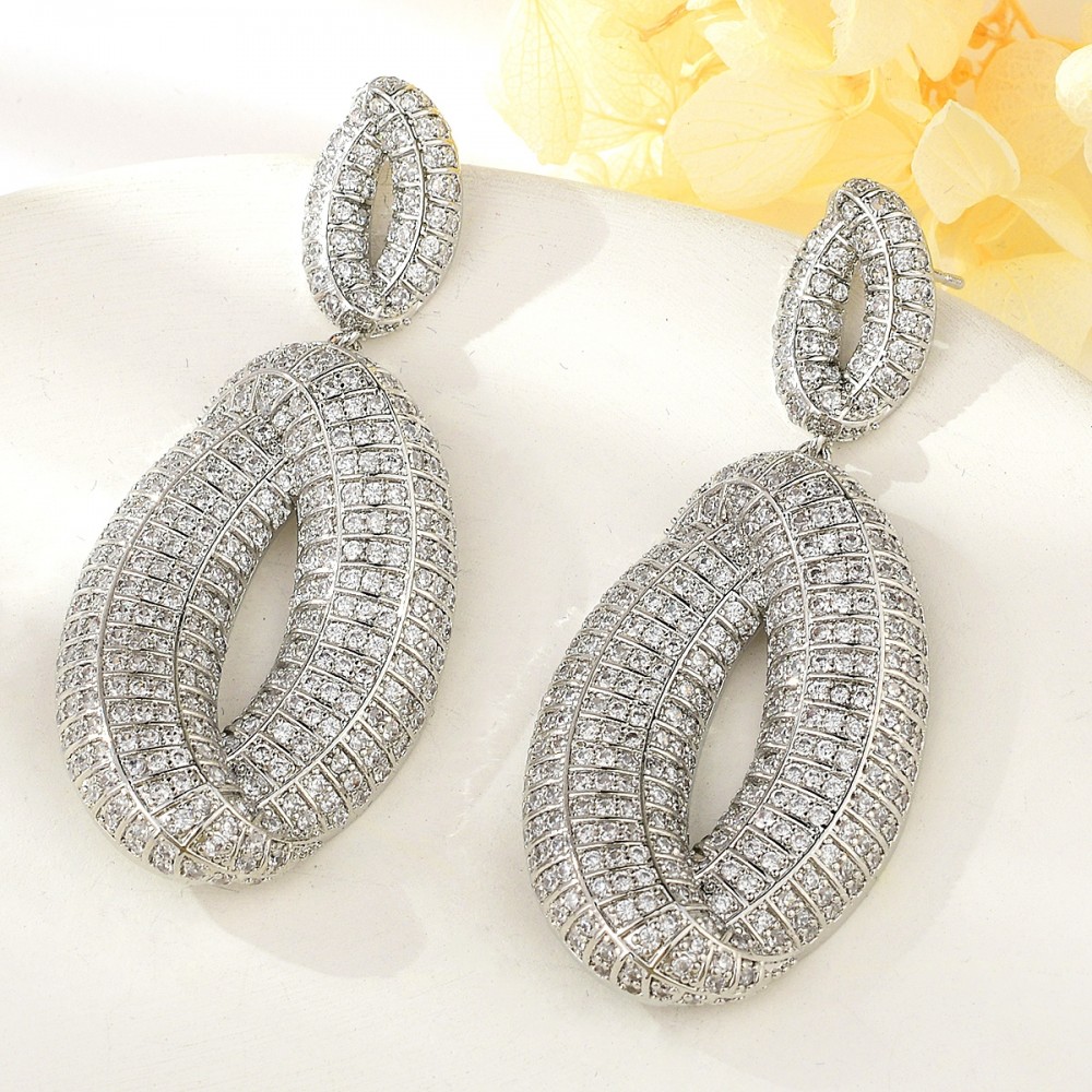 Hot Selling White Big Dangle Earrings from Top Designer