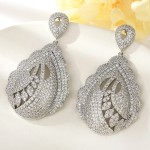 Luxury Platinum Plated Dangle Earrings 