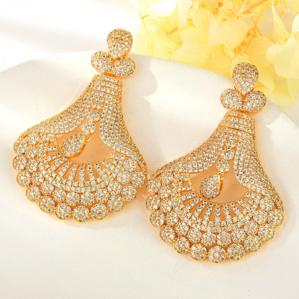 Bulk Gold Plated Big Dangle Earrings