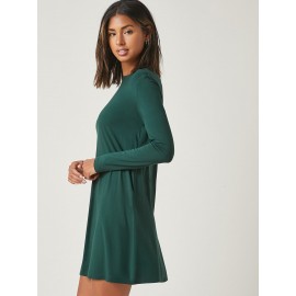 Mock-neck Tee Dress