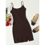 Split Hem Rib Knit Dress