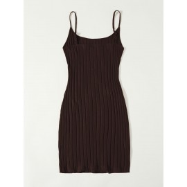 Split Hem Rib Knit Dress