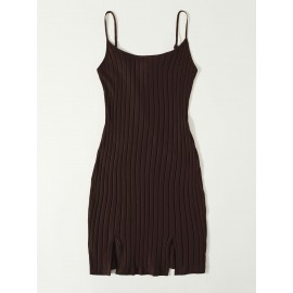 Split Hem Rib Knit Dress