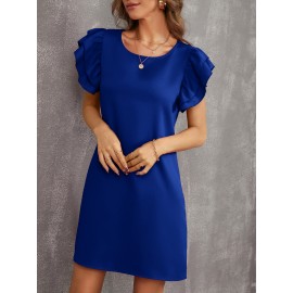 Layered Ruffle Trim Tunic Dress