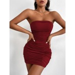 Ruched Bodycon Tube Dress